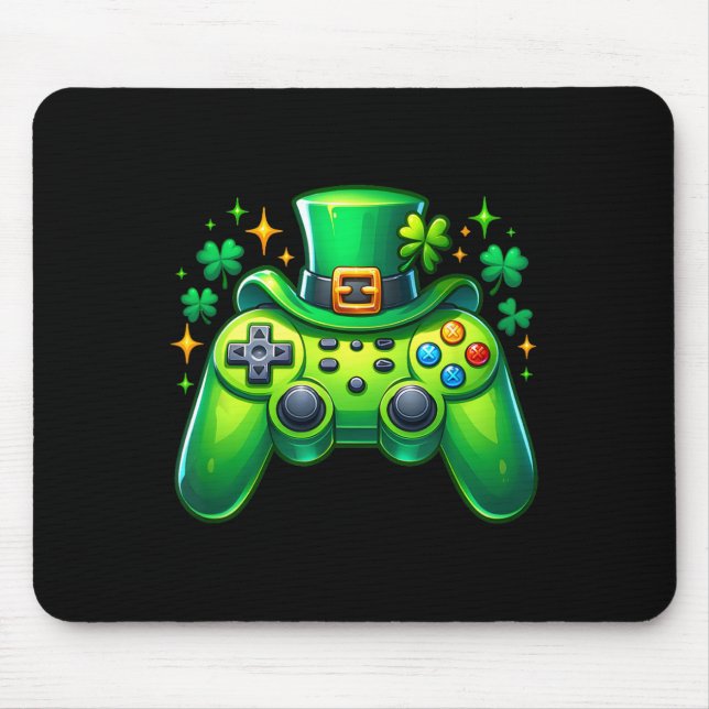 Video Game Controller St Patricks Day Gamer Irish  Mouse Pad (Front)