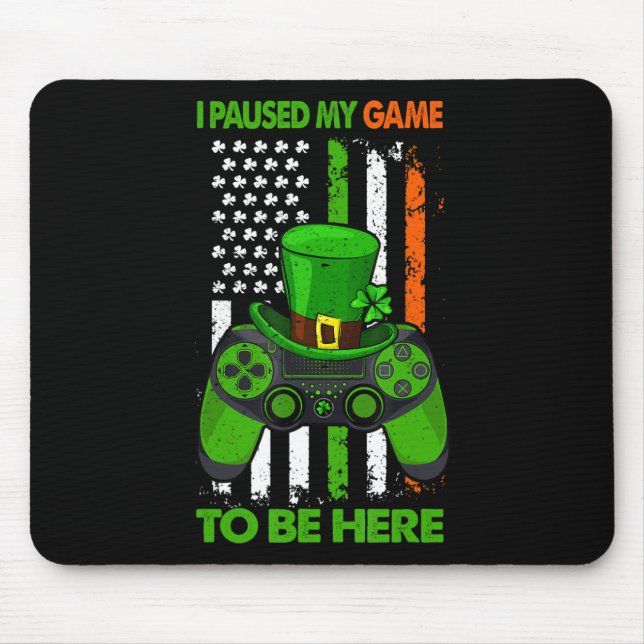 Video Game Controller St Patricks Shamrock Irish F Mouse Pad (Front)