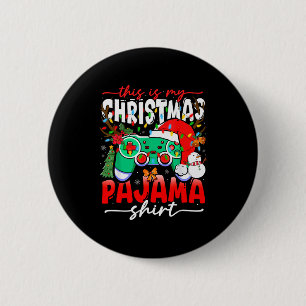 Video Game Controller This Is My Christmas Pajama  6 Cm Round Badge