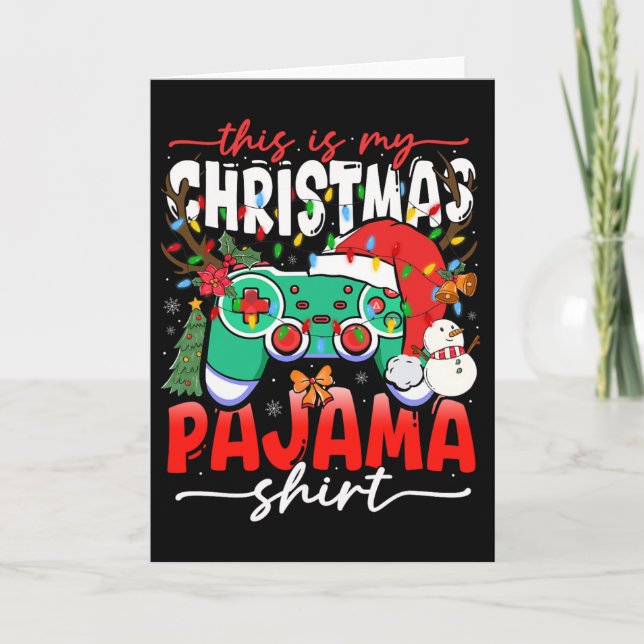 Video Game Controller This Is My Christmas Pajama  Card (Front)