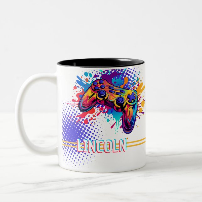 Video Game Controller Two-Tone Coffee Mug (Left)