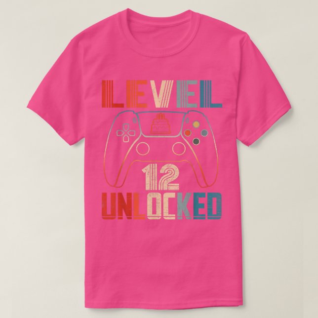 Video Game Controller Unlocked Level 12 Birthday B T-Shirt (Design Front)