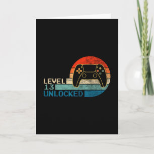 Video Game Controller Unlocked Level 13 Birthday B Card