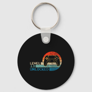 Video Game Controller Unlocked Level 13 Birthday B Key Ring