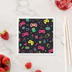 Video Game Controllers and Toys Pattern  Napkin