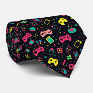 Video Game Controllers and Toys Pattern Tie