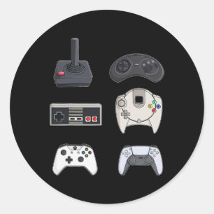 Video Game Controllers Funny Boys Kids Gaming  Classic Round Sticker