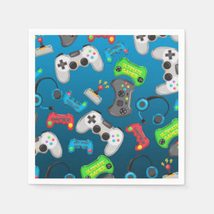 Video Game Controllers Gamer Birthday Party Napkin