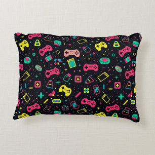 Video Game Controllers Pattern Decorative Cushion