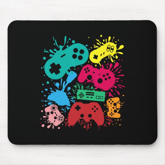 Video Game Controllers Retro 80's 90's Generation  Mouse Pad (Front)