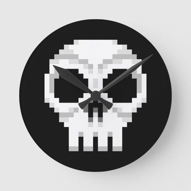 Video Game Death Skull Round Clock (Front)