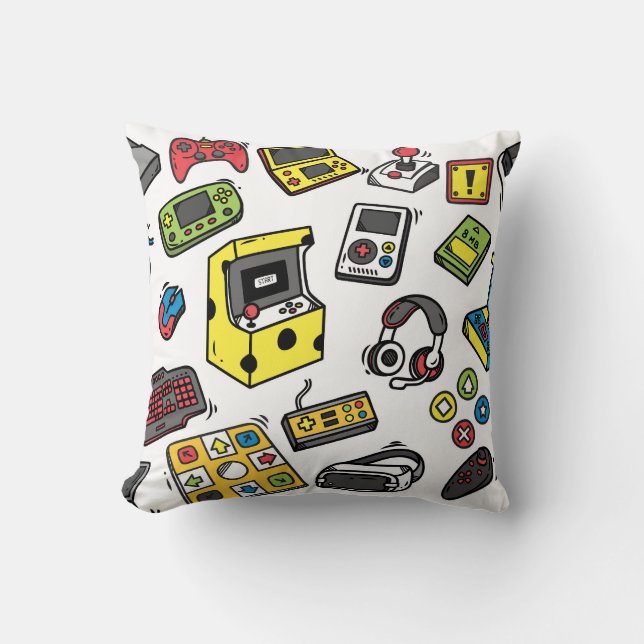 Video game, doodle set cushion (Front)
