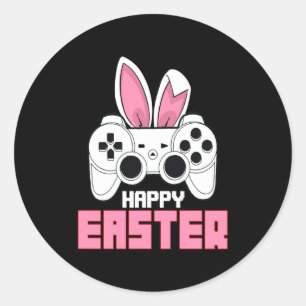 Video Game Easter Bunny Gaming Controller Gamer Bo Classic Round Sticker
