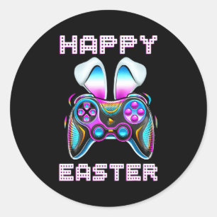 Video Game Easter Bunny Gaming Controller Gamer Bo Classic Round Sticker