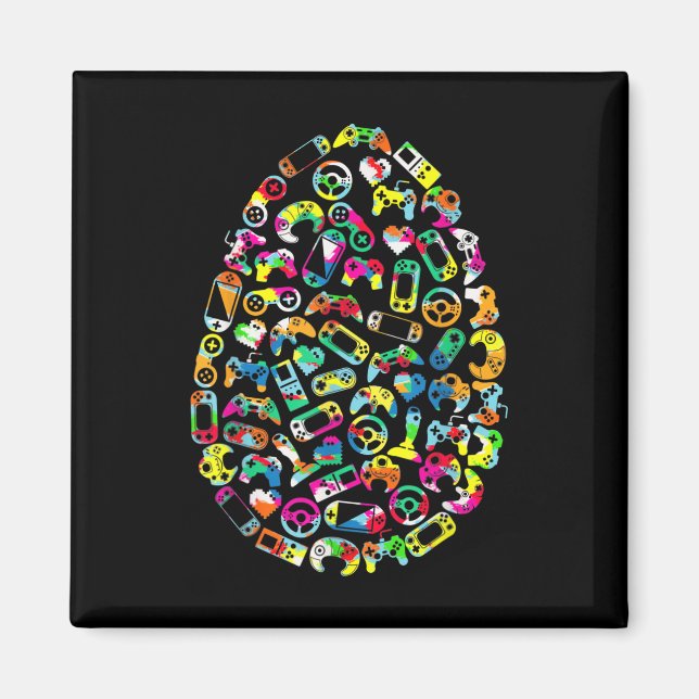 Video Game Easter Bunny Gaming Controller Gamer Bo Magnet (Front)