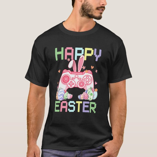 Video Game Easter Bunny Gaming Controller Gamer Bo T-Shirt (Front)
