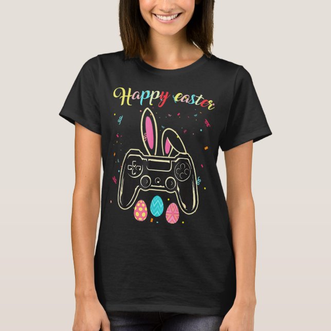 Video Game Easter Bunny Gaming Controller Gamer Bo T-Shirt (Front)