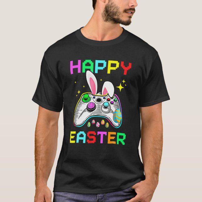 Video Game Easter Bunny Gaming Controller Gamer Bo T-Shirt (Front)