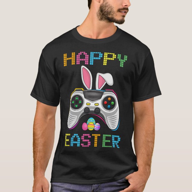 Video Game Easter Bunny Gaming Controller Gamer Bo T-Shirt (Front)