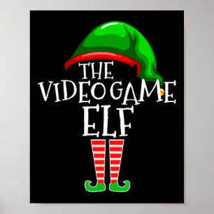 Video Game Elf Group Matching Family Christmas Gif Poster