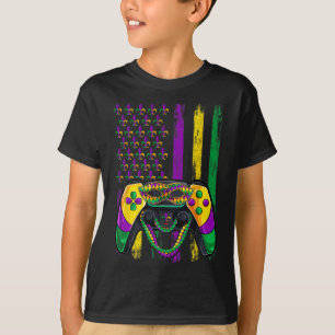 Video Game Flag Beads Kids Mardi Gras Shirts