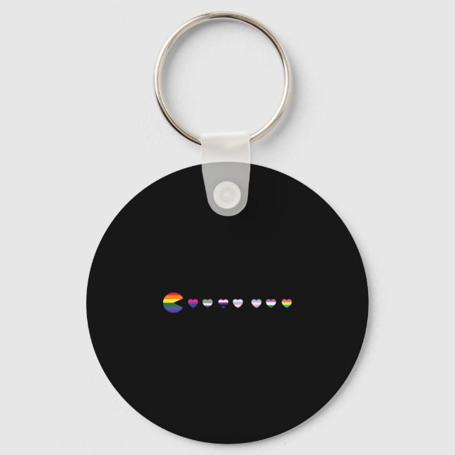 Video-game Funny Gaming Lgbt-q Ally Pride Flag Gam Key Ring (Front)