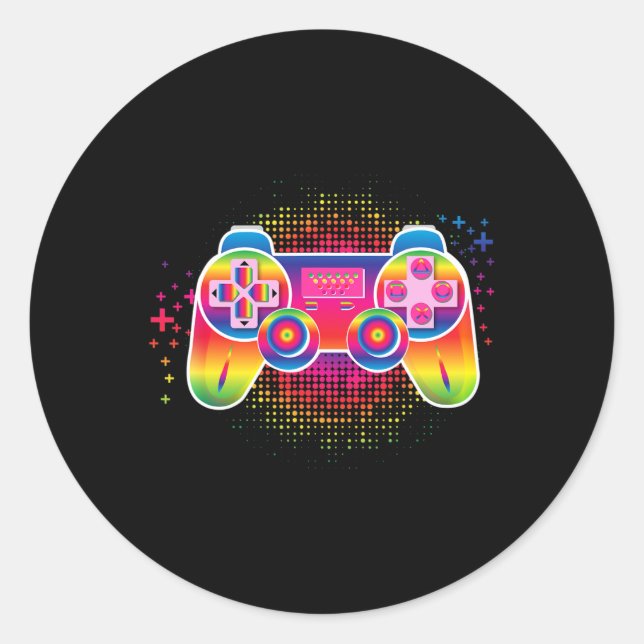 Video Game Gamer Controller  Classic Round Sticker (Front)