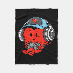 Video Game Gamer Heart Valentines Day Gaming Boys  Fleece Blanket