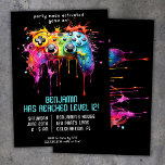 Video Game Gamer Teal Birthday Party Invitation<br><div class="desc">Boy Video Gamer Teal Birthday Party invitation.</div>