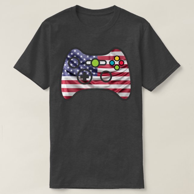 Video Game Gamer USA  T-Shirt (Design Front)