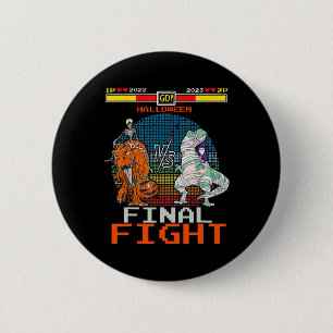 Video Game Halloween T-rex Skeleton Mummy - Final 6 Cm Round Badge