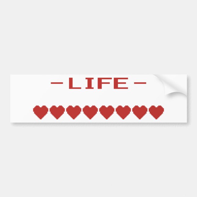 Video Game Heart Life Metre Bumper Sticker (Front)