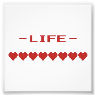 Video Game Heart Life Metre Photo Print