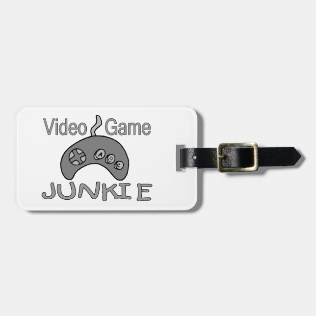 Video Game Junkie Luggage Tag (Front Horizontal)