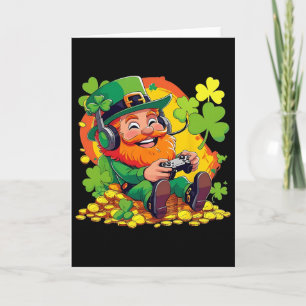 Video Game Leprechaun St Patrick’s Day Gamer For K Card