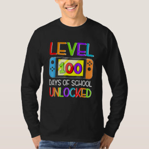 Video Game Level 100 Days Of School Unlocked Gamer T-Shirt