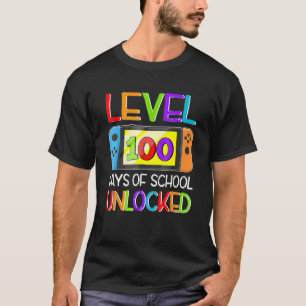 Video Game Level 100 Days Of School Unlocked Gamer T-Shirt
