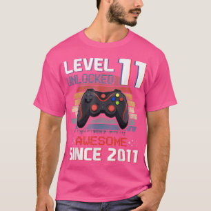 Video Game Level 11 Unlocked Vintage 2011 Boy 11th T-Shirt
