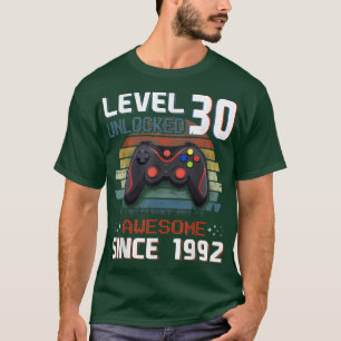 Video Game Level 30 Unlocked Vintage 1992 Men 30th T-Shirt