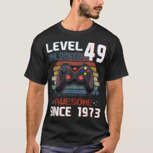 Video Game Level 49 Unlocked Vintage 1973 Men 49th T-Shirt