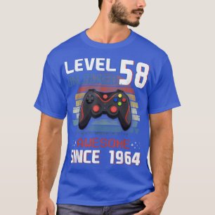 Video Game Level 58 Unlocked Vintage 1964 Men 58th T-Shirt