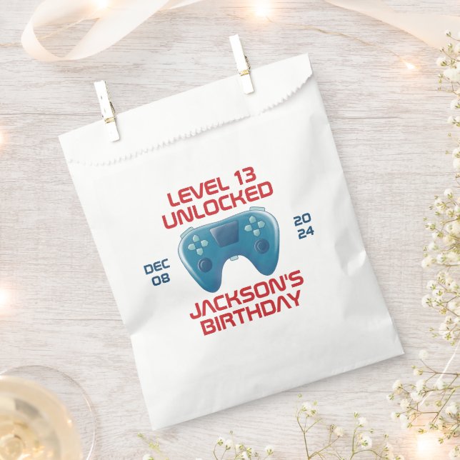 Video Game Level Unlocked Teen Boy Birthday Party Favour Bags (Clipped)