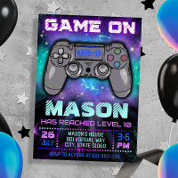Video Game Level Up Birthday Invitation
