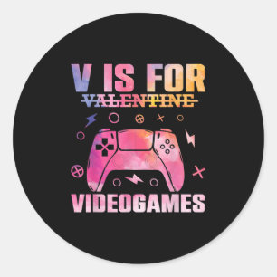 Video Game Lover Quote Gamer Pun Graphic Text Desi Classic Round Sticker