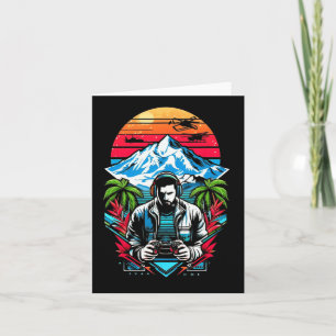 Video Game Lovers Cool Winter Sports Funny Retro G Card