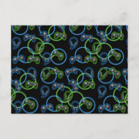 Video Game Neon Blue & Green Pattern