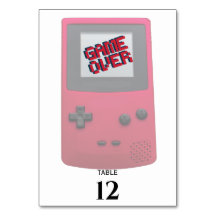 Video Game NERD Wedding Table Number