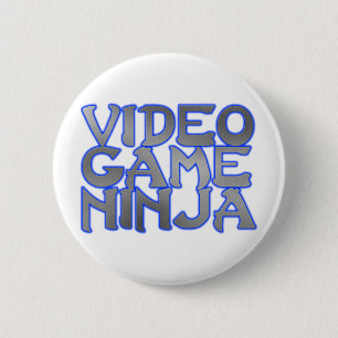 VIDEO GAME NINJA (blue) 6 Cm Round Badge