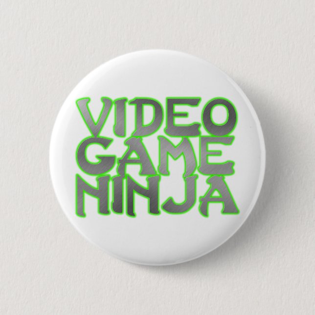 VIDEO GAME NINJA (green) 6 Cm Round Badge (Front)