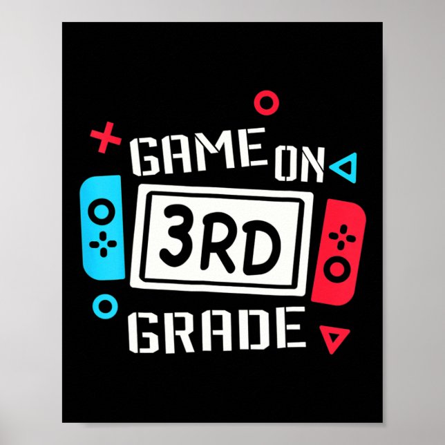 Video Game On 3rd Grade Cool Kids Team Third Byck  Poster (Front)